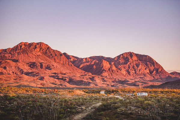 airstream amongst the wild open expanses of the Big Bend region of West Texas