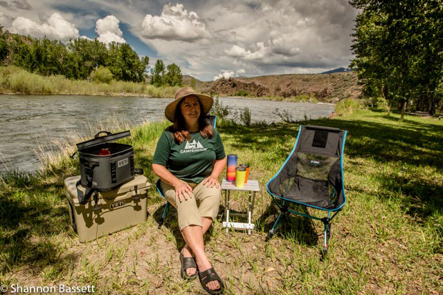 camp chairs and table