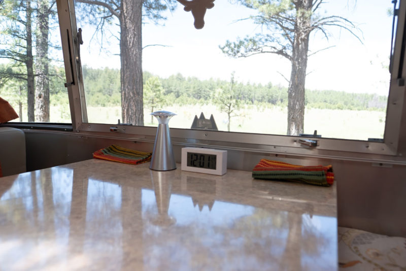 LED touch lamp in an airstream