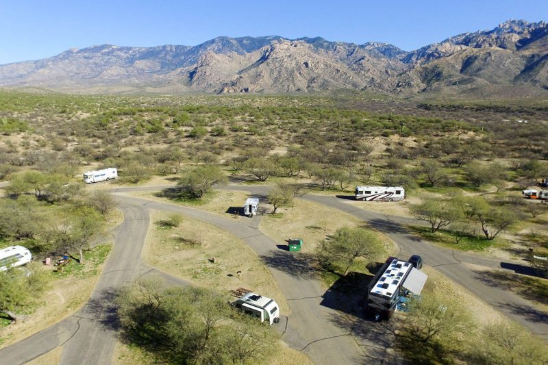 drone shot of Catalina State Park