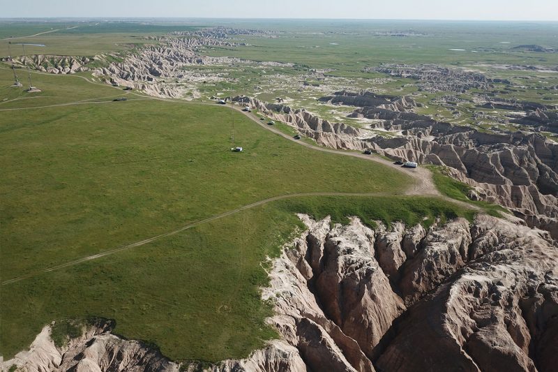 Drone shot of the grasslands