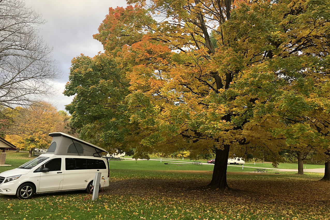 Van camping at WI SP
