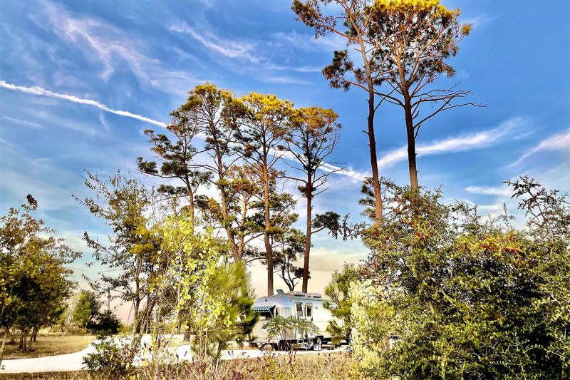 Airstream camping at Bastrop State Park