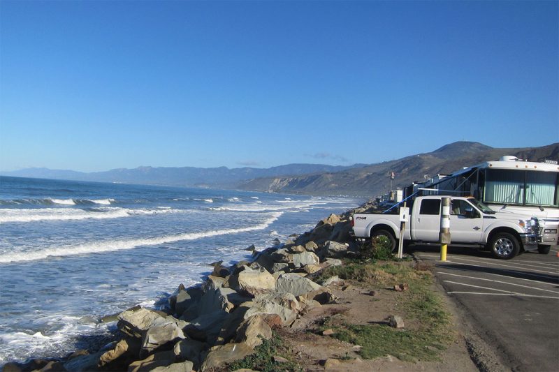 RVs camping on Rincon Parkway