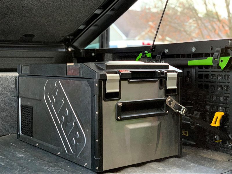 ARB fridge freezer in the back of a truck