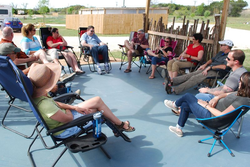 Group of RVers sitting in a circle