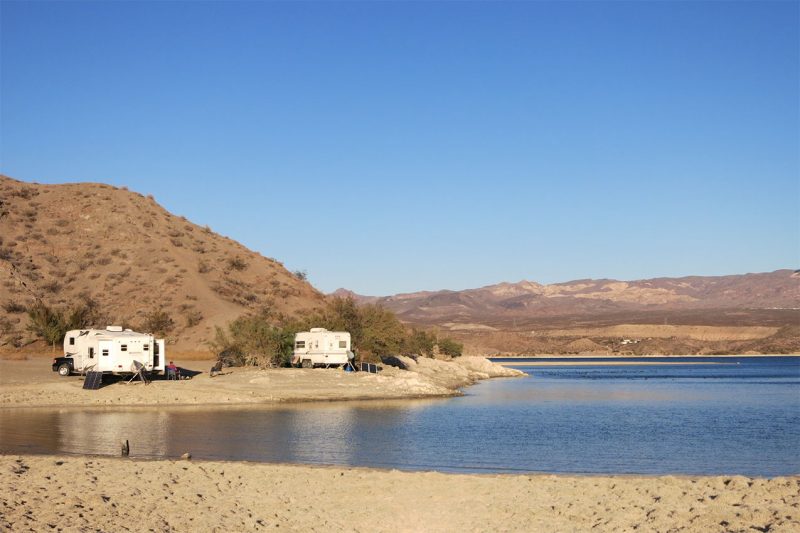 RV's camping by the water
