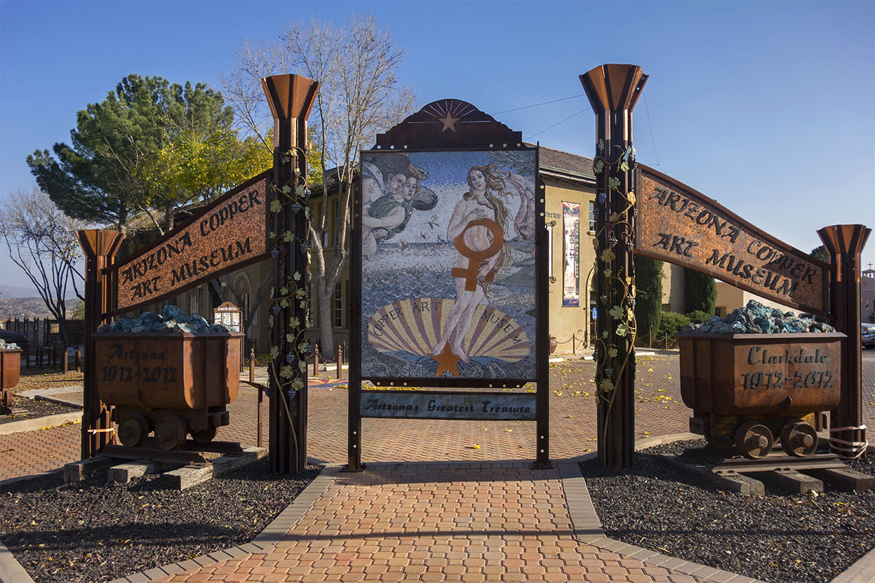 Historic Copper Art Museum Building Entrance Exterior in Clarkdale Arizona