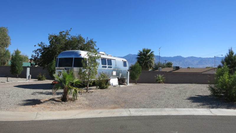 An Airstream RV parked at Sun Resorts RV Park