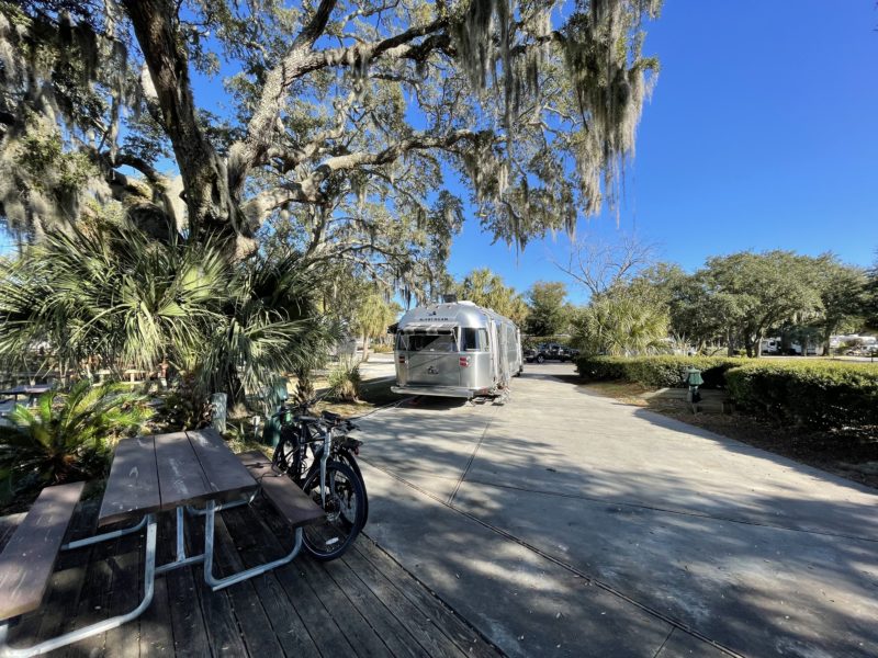 Airstream parked at Hilton Head Harbor RV Resort and Marina