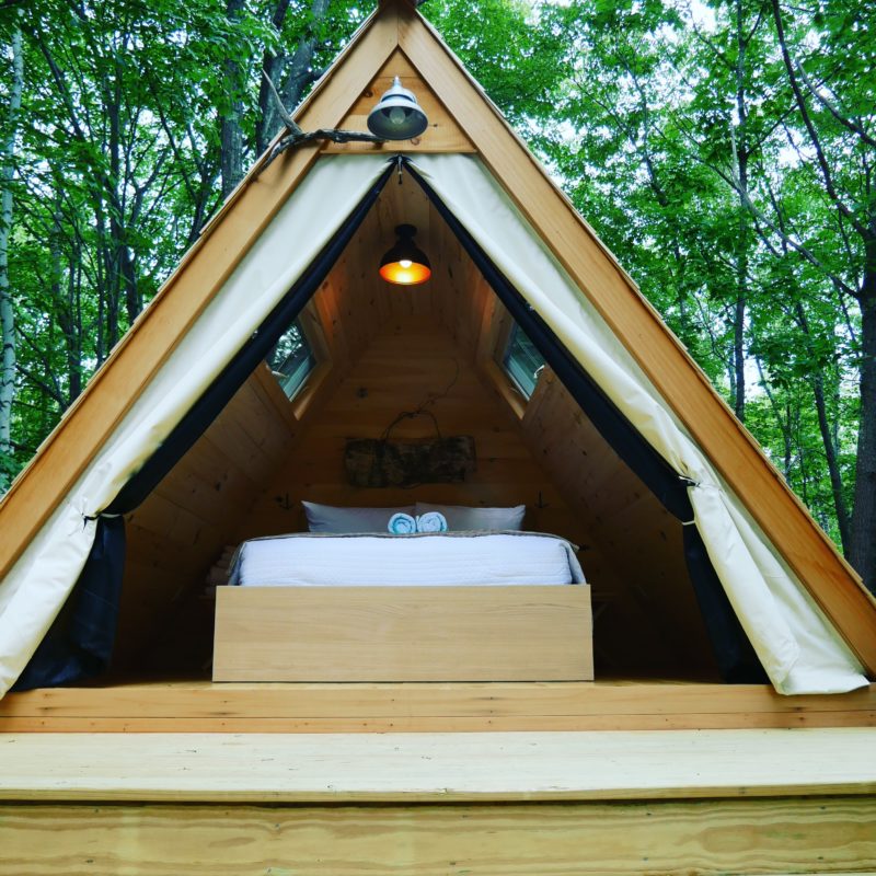 A-frame tent platform