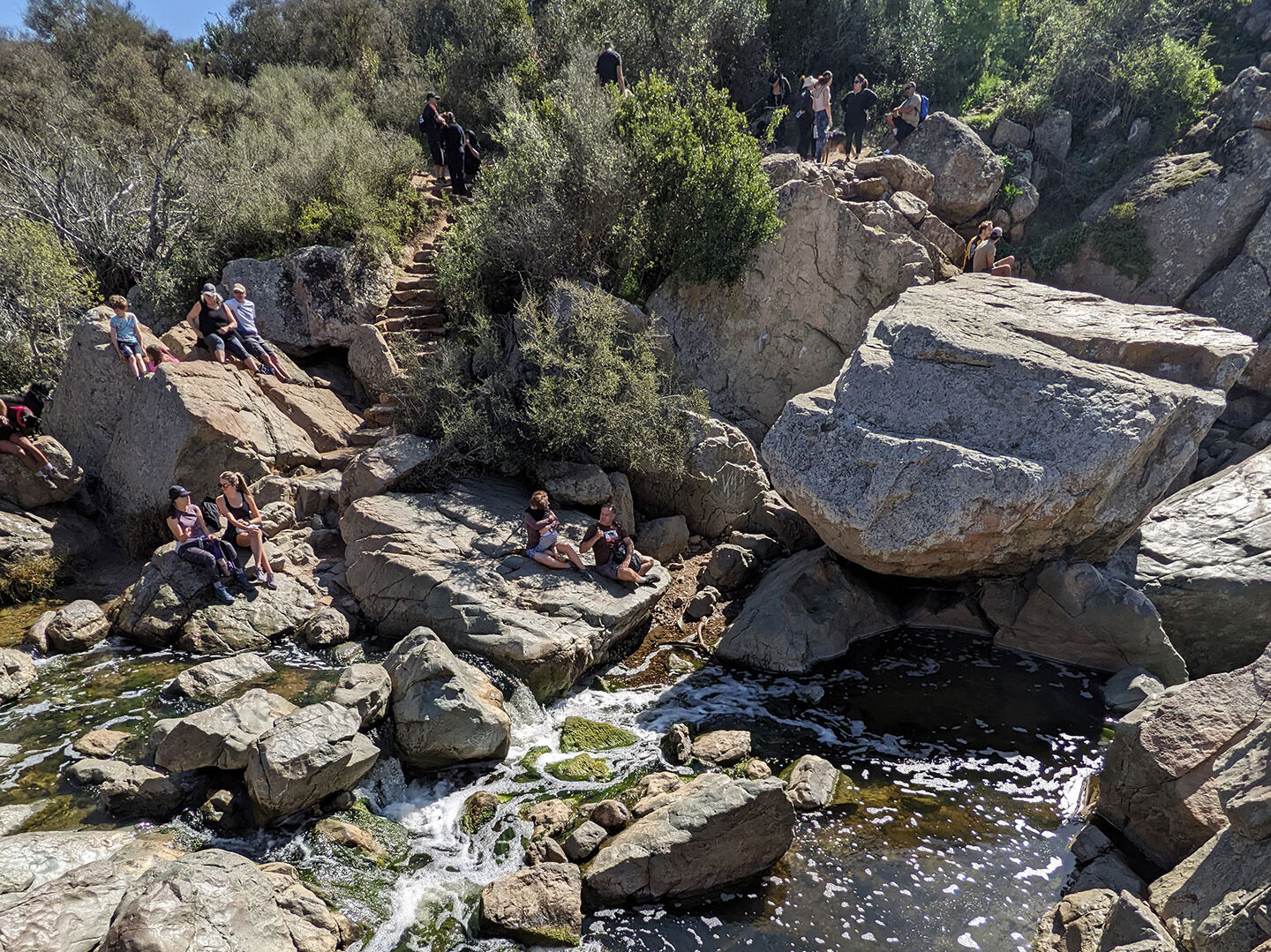 Pools at the foot of a waterfall
