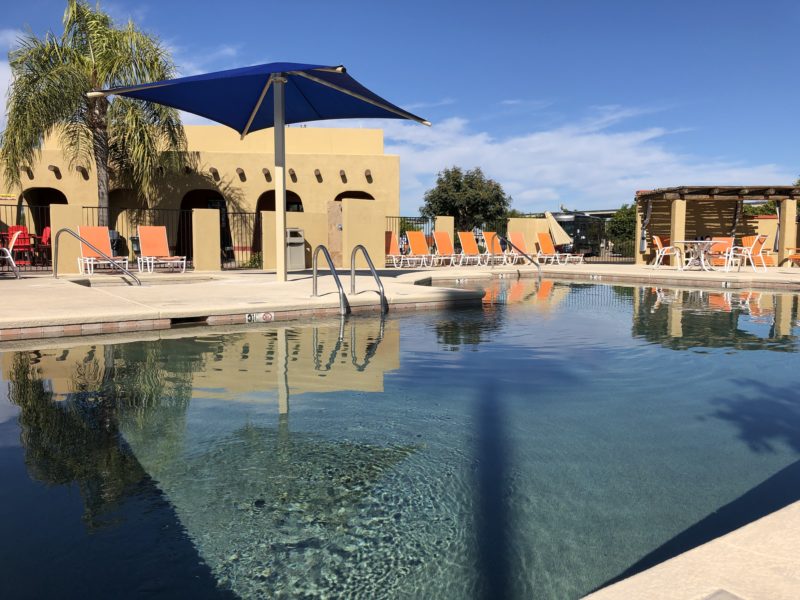 an outdoor pool at a campground