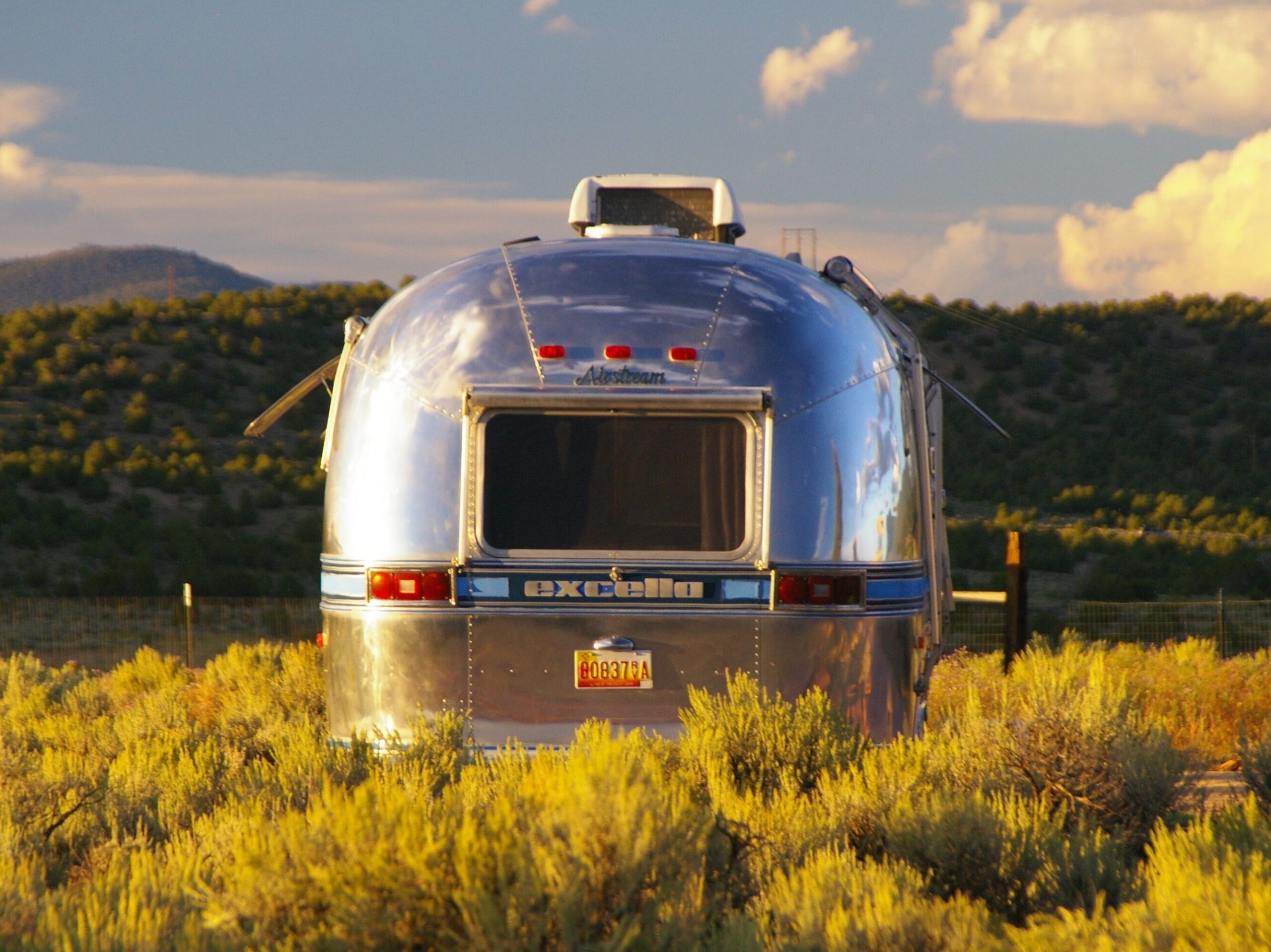 An airstream in a field