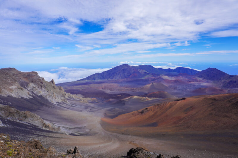 A view of a volcanic crater