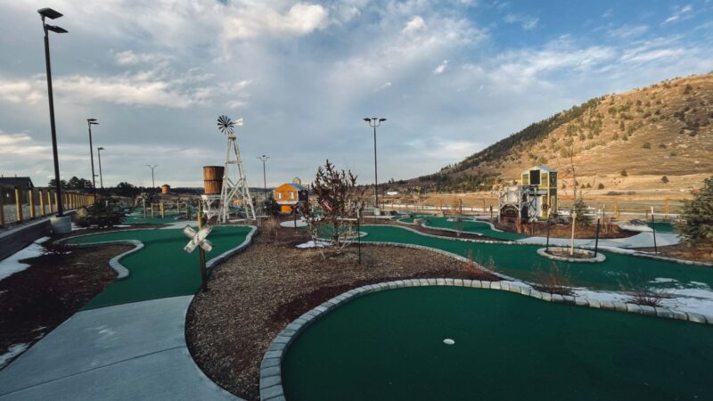 Empty mini-golf course at campground