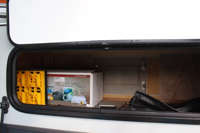 storage bay interior of an RV